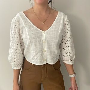 NWT Esprit ‘Made in India’ Peasant Crop Top